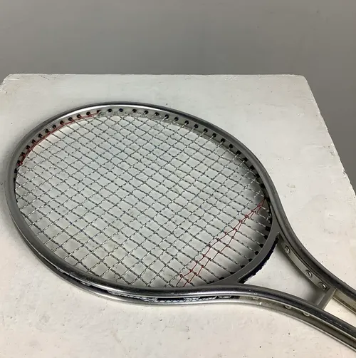 Silver Tennis Racket Black Handle