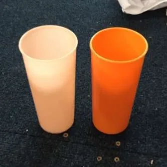 Various coloured plastic cups