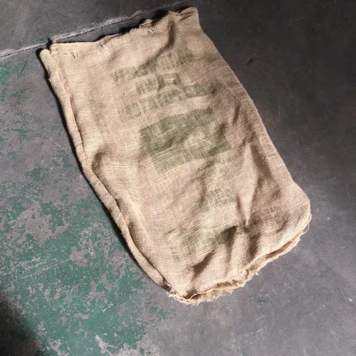 Hessian Sack with Faded Green Print