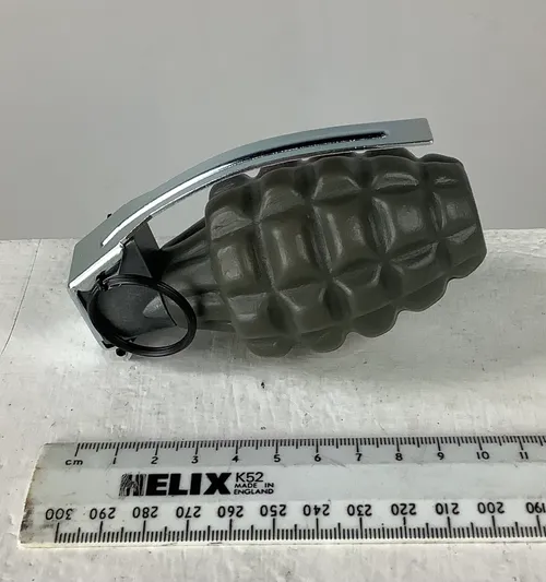 Green Grenade with Silver Handle