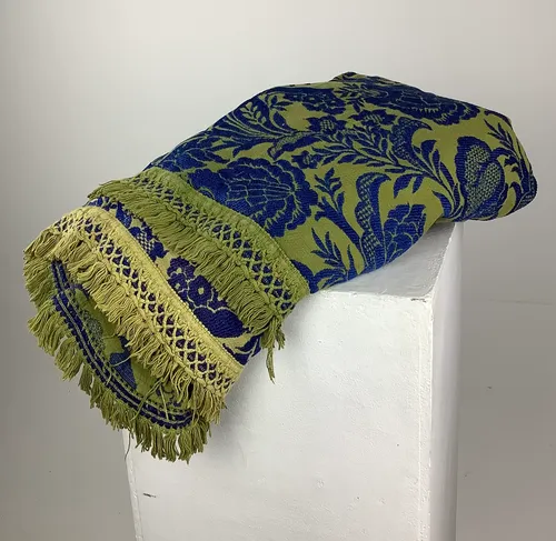 Green and Blue Bedspread / Throw / Blanket