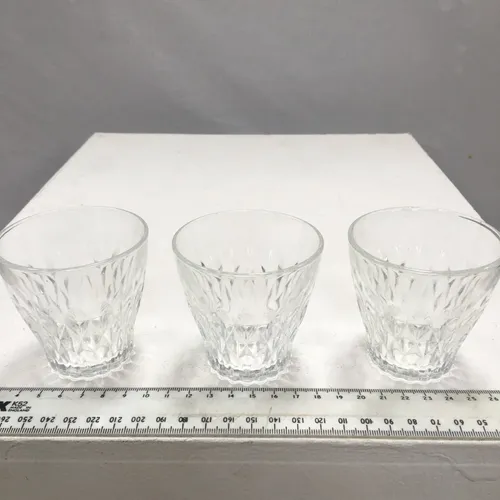 Set of 3 small Cut Glass Crystal Whisky Glass 08