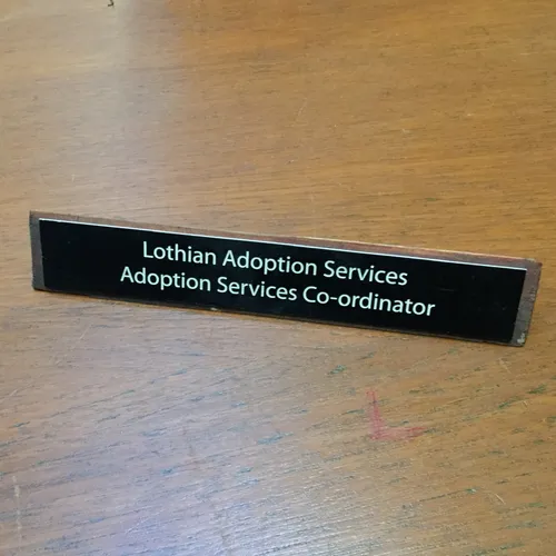 Wood with Black Sign Desk Nameplate