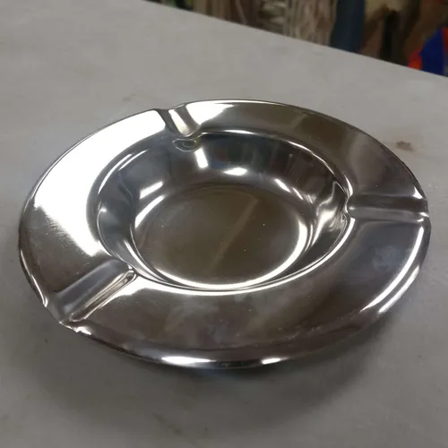 Circular metal ashtray
