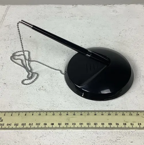 Black Pen in Base with Chain (4 Available)