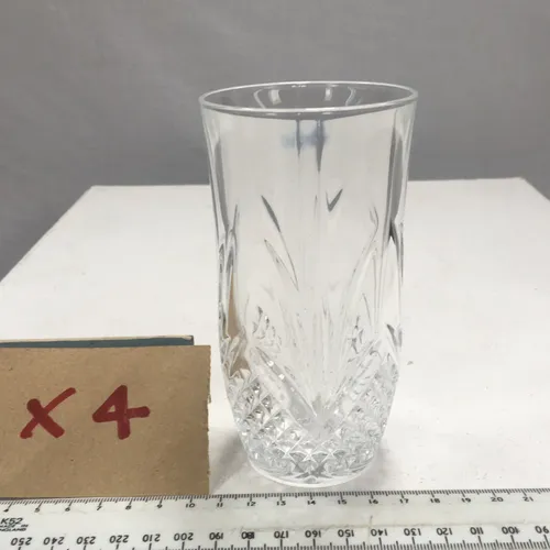 Set of 4 Cut glass highball 