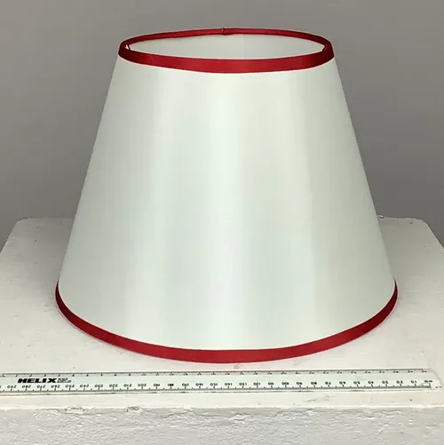 White Cone Lampshade with Red Rims