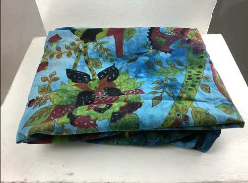 Blue and green hippie fabric 