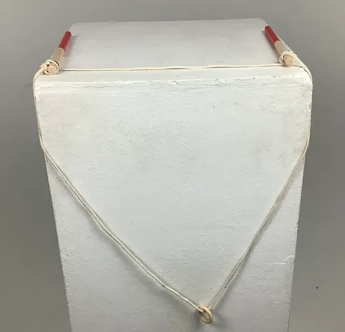 Period Red Wooden Stick and Rope Hoop Toy / Game