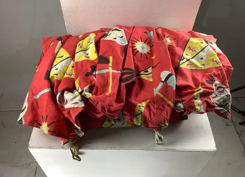 Indian printed red fabric 