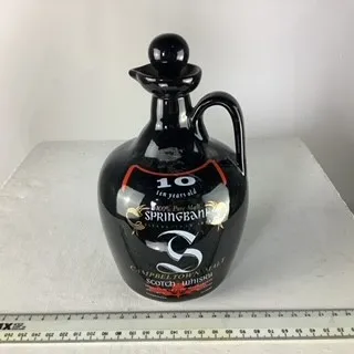 Black Ceramic 10 Year Old Whiskey Bottle