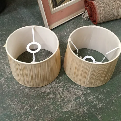 Round Cream Crimped Pleated Lampshade