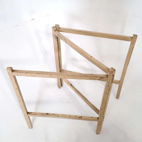 Painted yellow wood clothes rail/airer (3 sections)