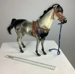Grey Plastic Toy Horse