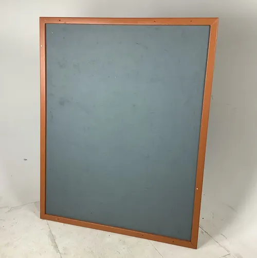 Large Grey Felt Notice Board with Brown Wooden Frame