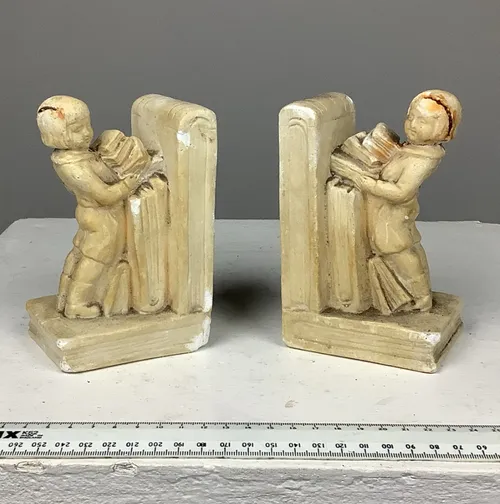 Cream Book Ends Boys Holding Books