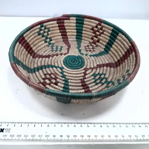 Green and red Moroccan basket