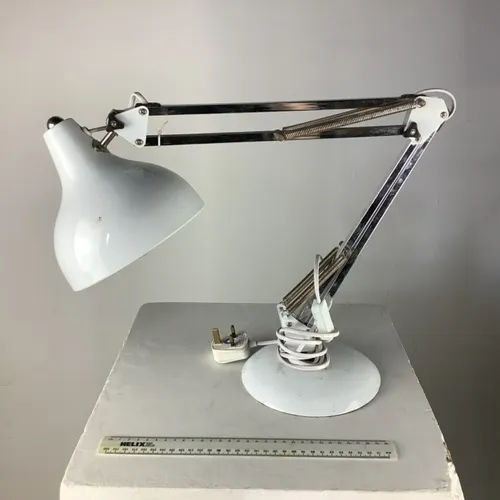 Silver and White Anglepoise Lamp