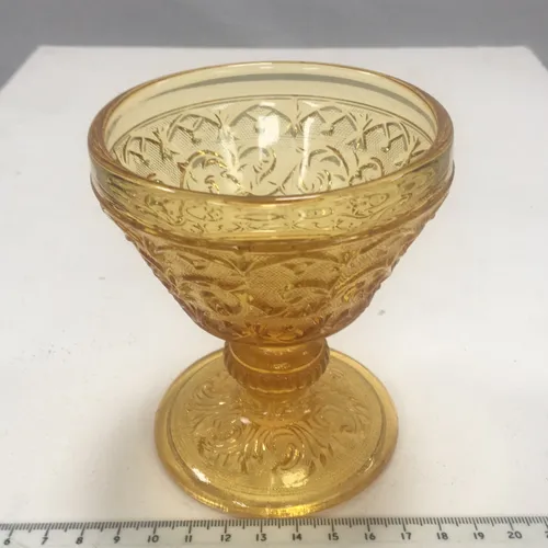 Yellow glass dessert bowl