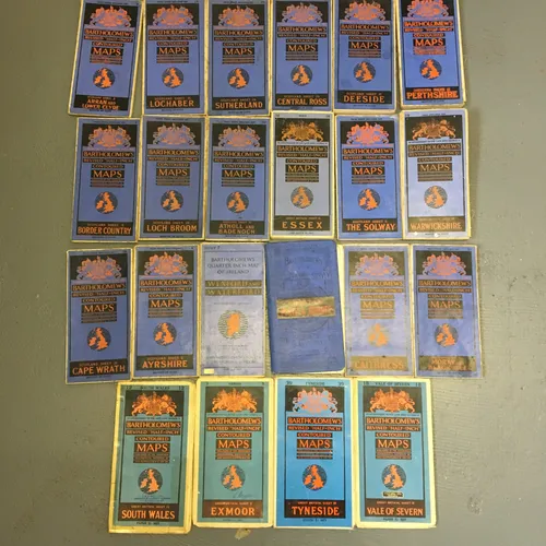 Bartholomew's Half Inch Contoured UK maps