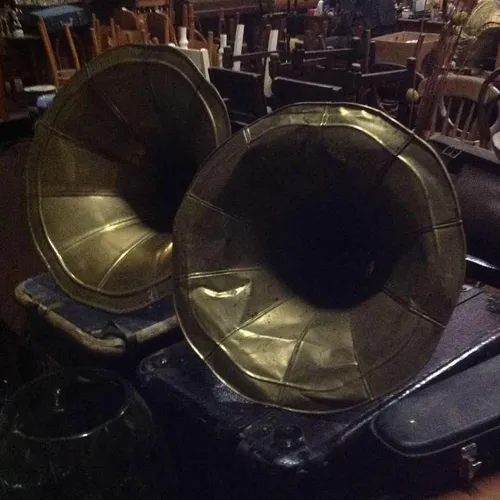 Brass gramophone horn