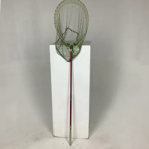 fishing net with red metal collapsible handle