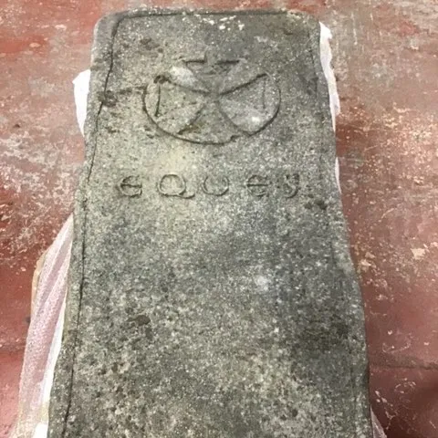Tall Fake Celtic Gravestone (Celtic Cross with embossed “EQUES”)