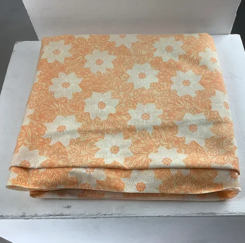 Orange floral curtains 