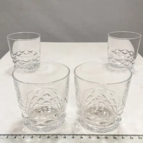 Set of 4 Cut Glass Crystal Whisky Glass 014