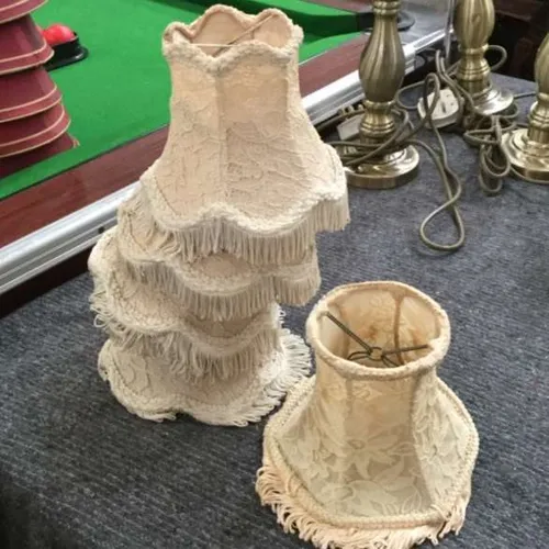 Small lace lampshades with tassels