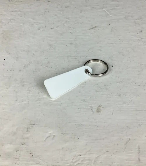 White Tab Key Ring