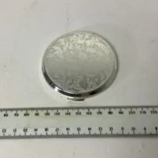 Silver Patterned Mirror Compact