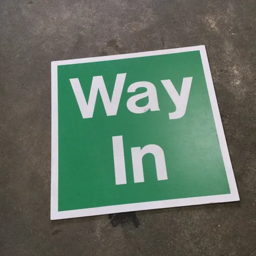Green and White Way In Sign