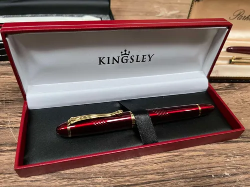 Red and Gold Kingsley Fountain Pen in Red Box