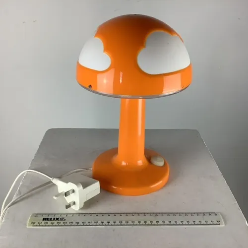 Orange Mushroom Shaped Lamp with Cloud Pattern