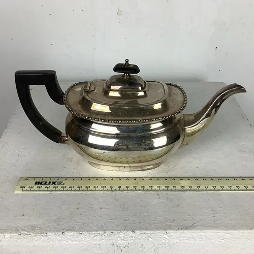 Silver and Black Teapot