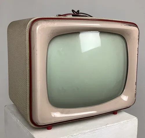 1960s Sobell television white and red