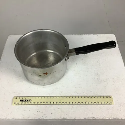 Silver Pot with Black Handle