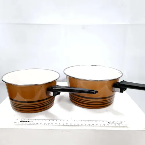 Retro Judge brown/mustard yellow pan set