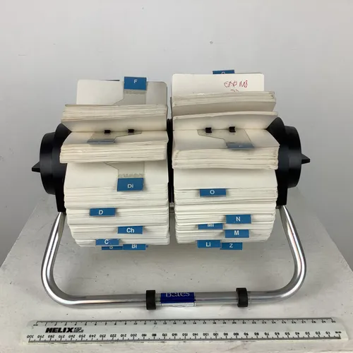 Period Double Rolodex Card File