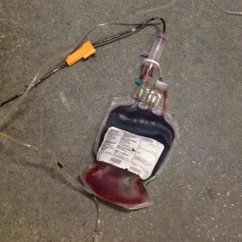 blood bag with tubes