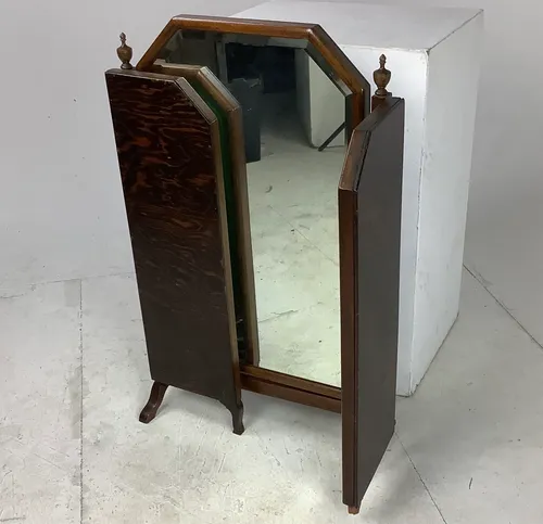 Dark Woden Panel Vanity Mirror