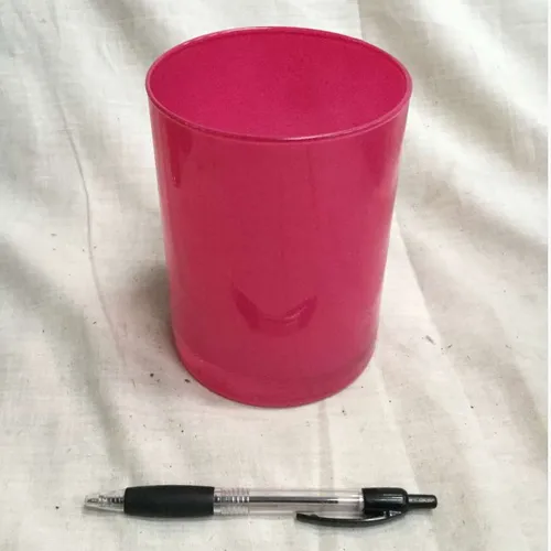 Pink glass candleholder 