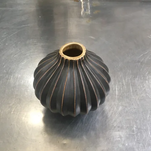 Black and Terracotta Ceramic Vase