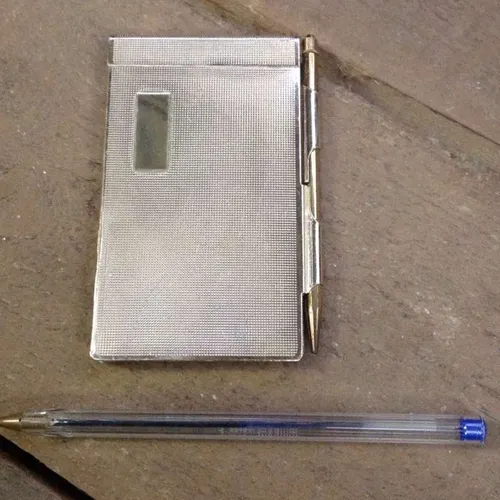 metal notebook case with pen