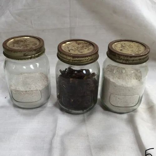 Period Small Glass Kilner Jars with Metal Lid