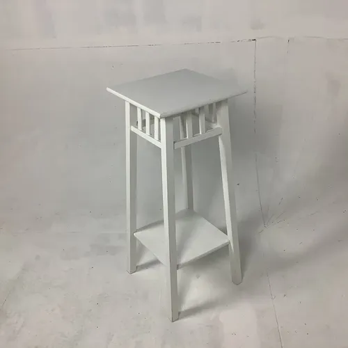 White wood plant stand