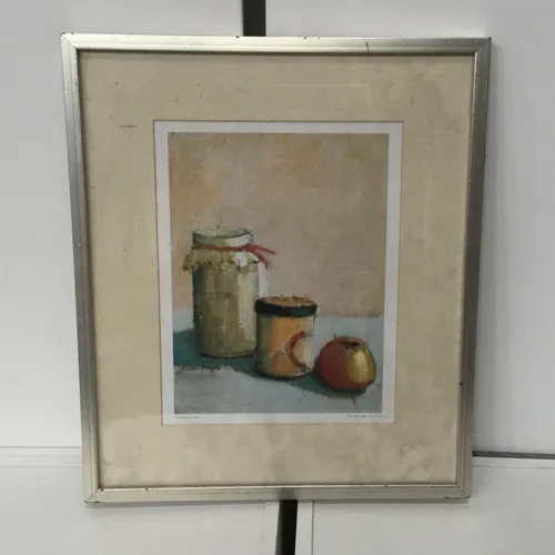 “Jar with apple a shelf” painting by Luisa Garcia-Muro 