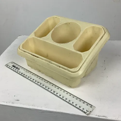 Cream Plastic Cutlery Holder