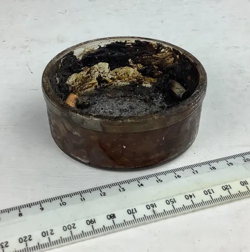 Worn Glass Circular Ash Tray